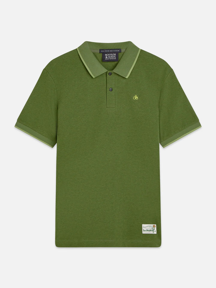 MELANGE LOGO POLO "GARDEN GREEN"