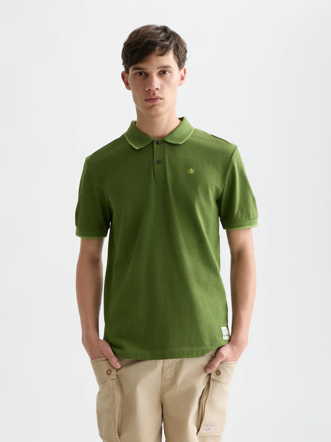 MELANGE LOGO POLO "GARDEN GREEN"