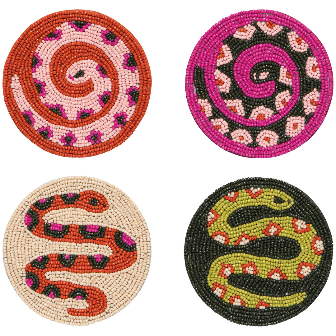 GARDENLAND BEADED COASTERS SET OF 4