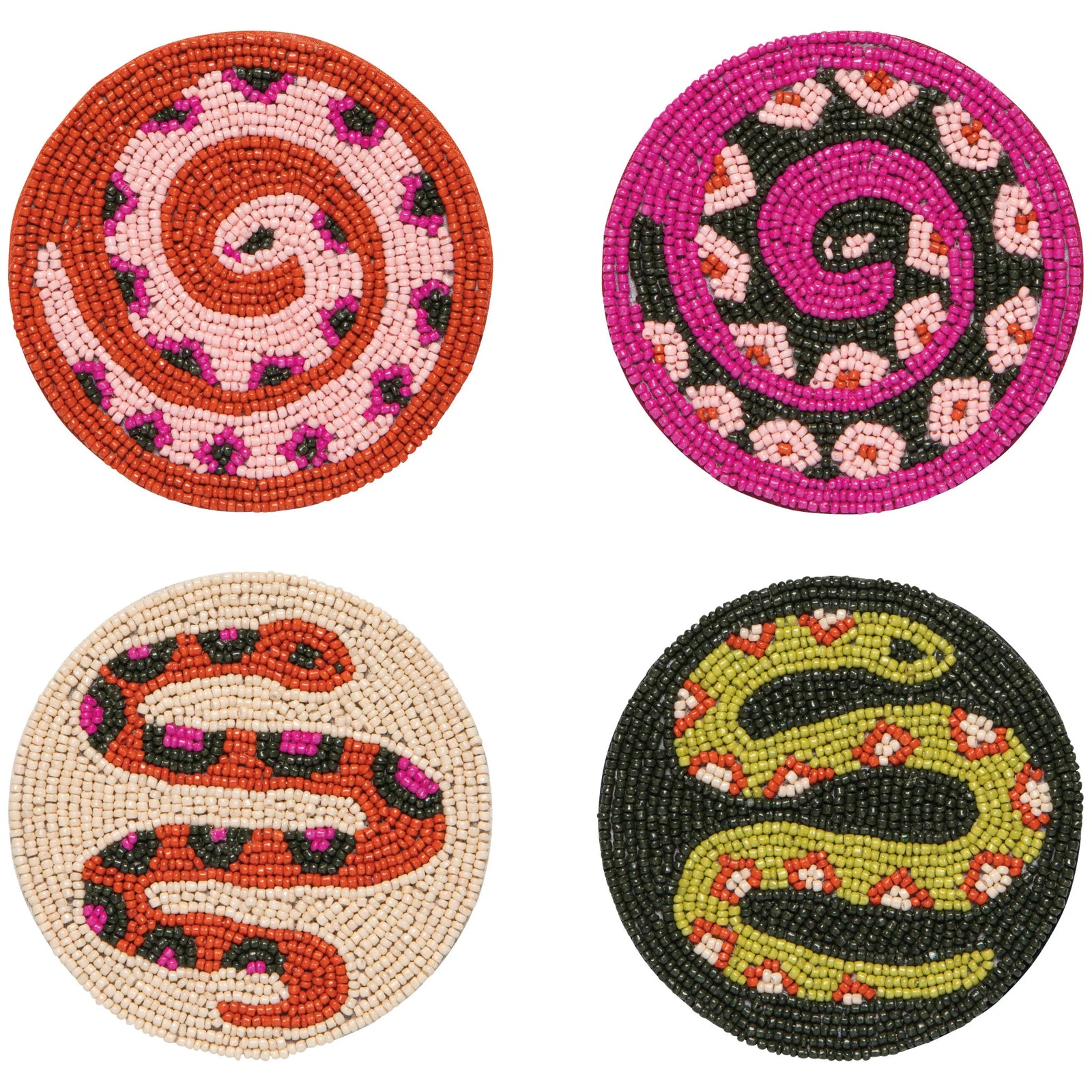 GARDENLAND BEADED COASTERS SET OF 4