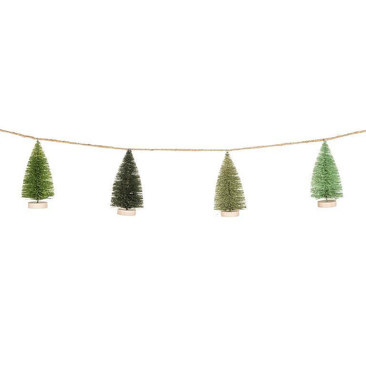 GARLAND OF 11 BRUSH TREES - 79''L