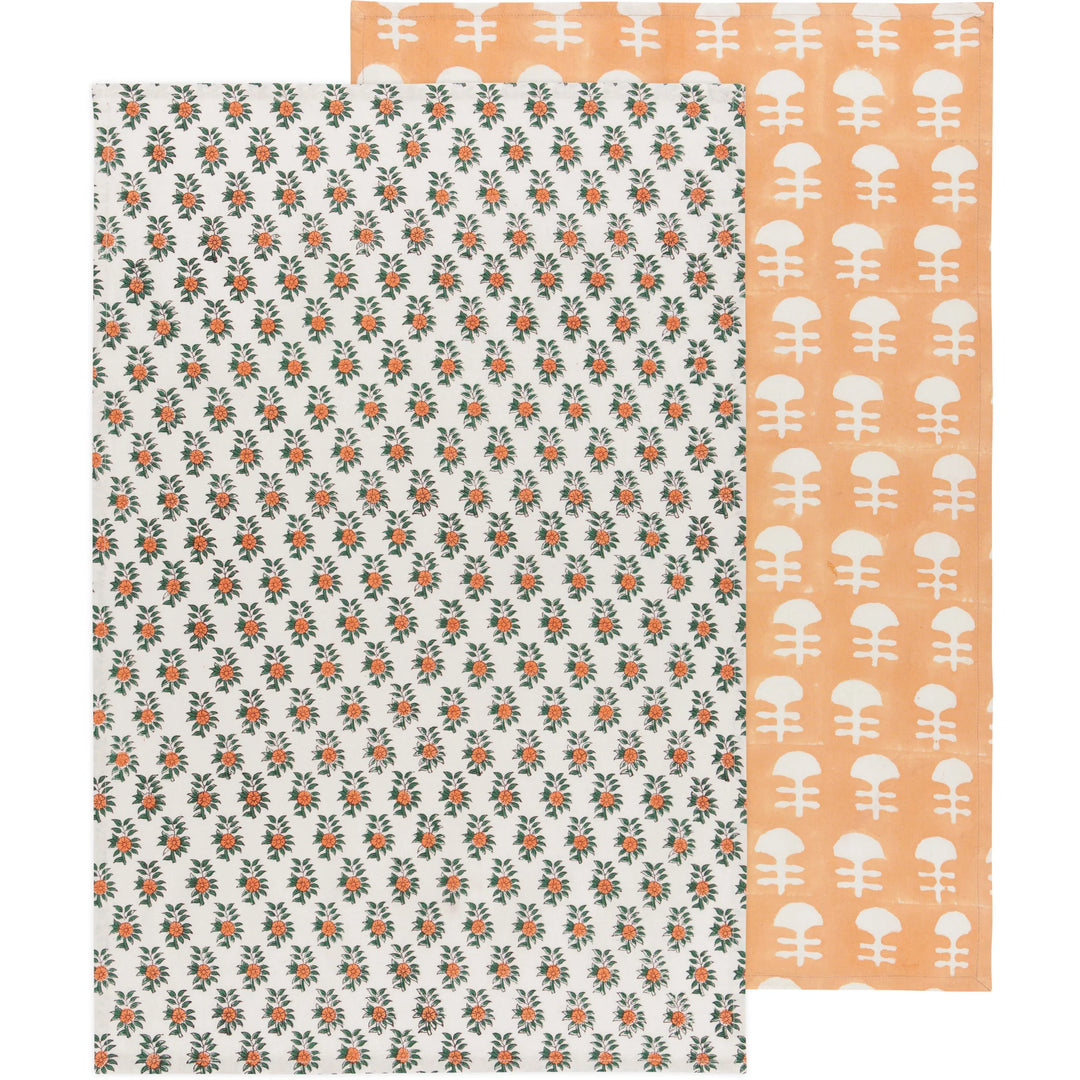 GATHER BLOCK PRINTED DISHTOWEL - SET OF 2