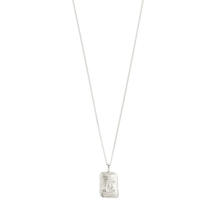 GEMINI ZODIAC NECKLACE - SQUARE (SILVER-PLATED)