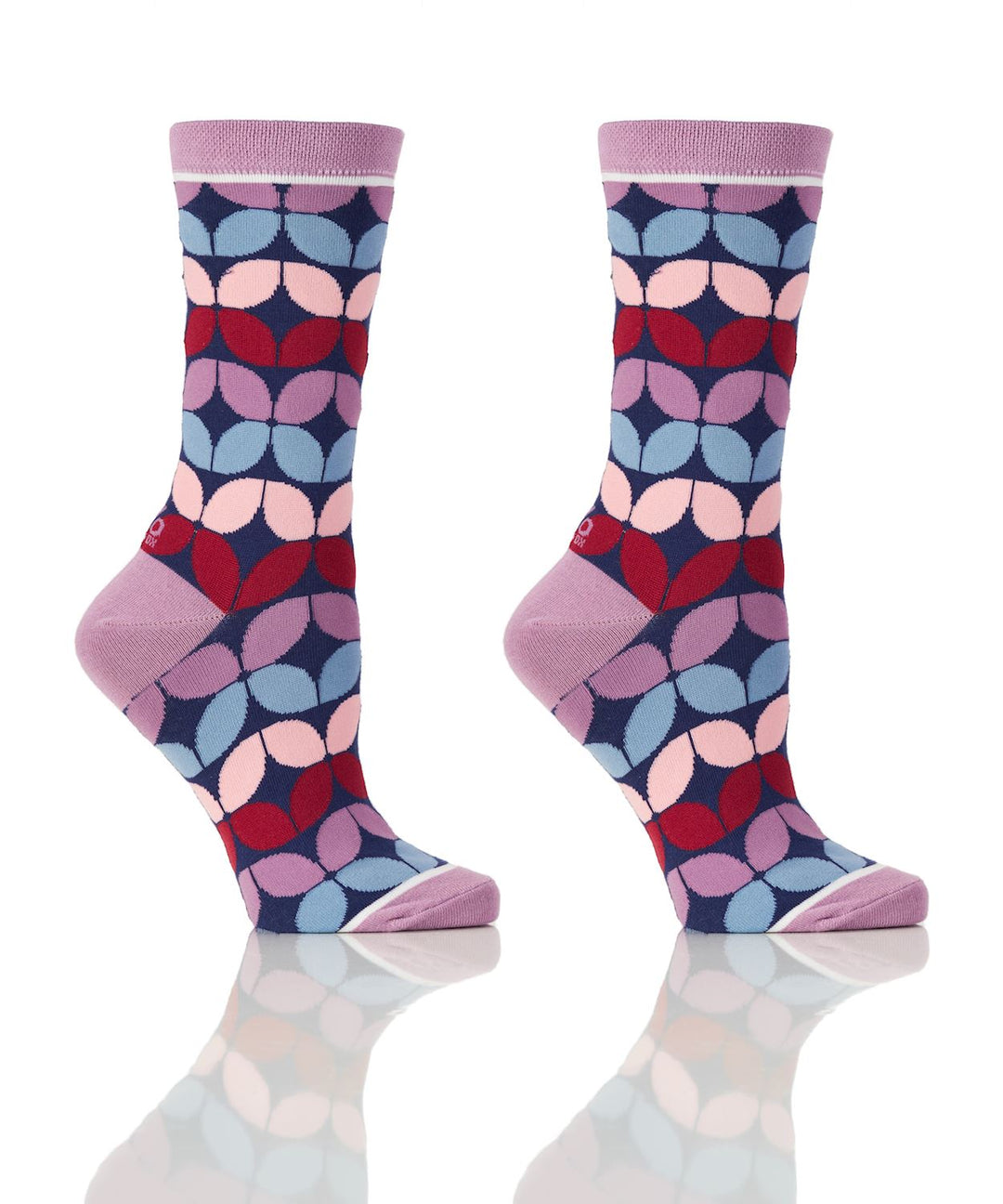 MAUVE GEO CREW SOCKS