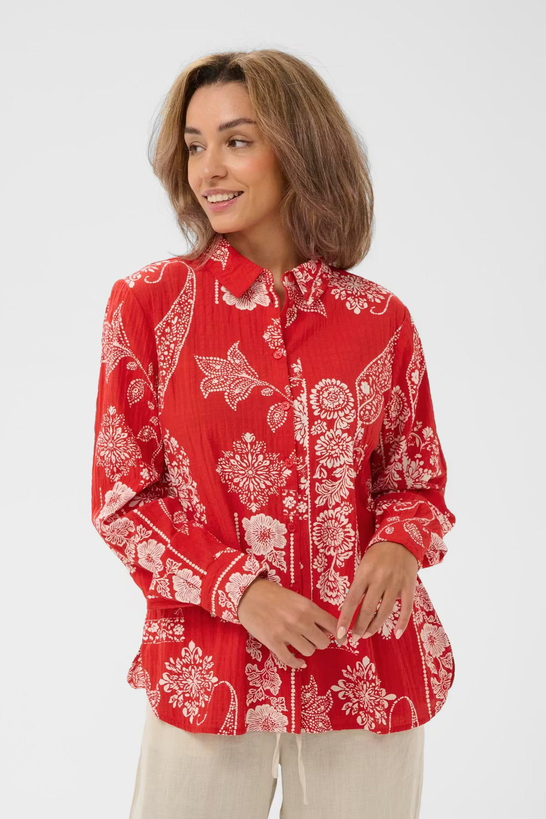 CRGIANNA BLOUSE "RED ETHNIC PRINT"