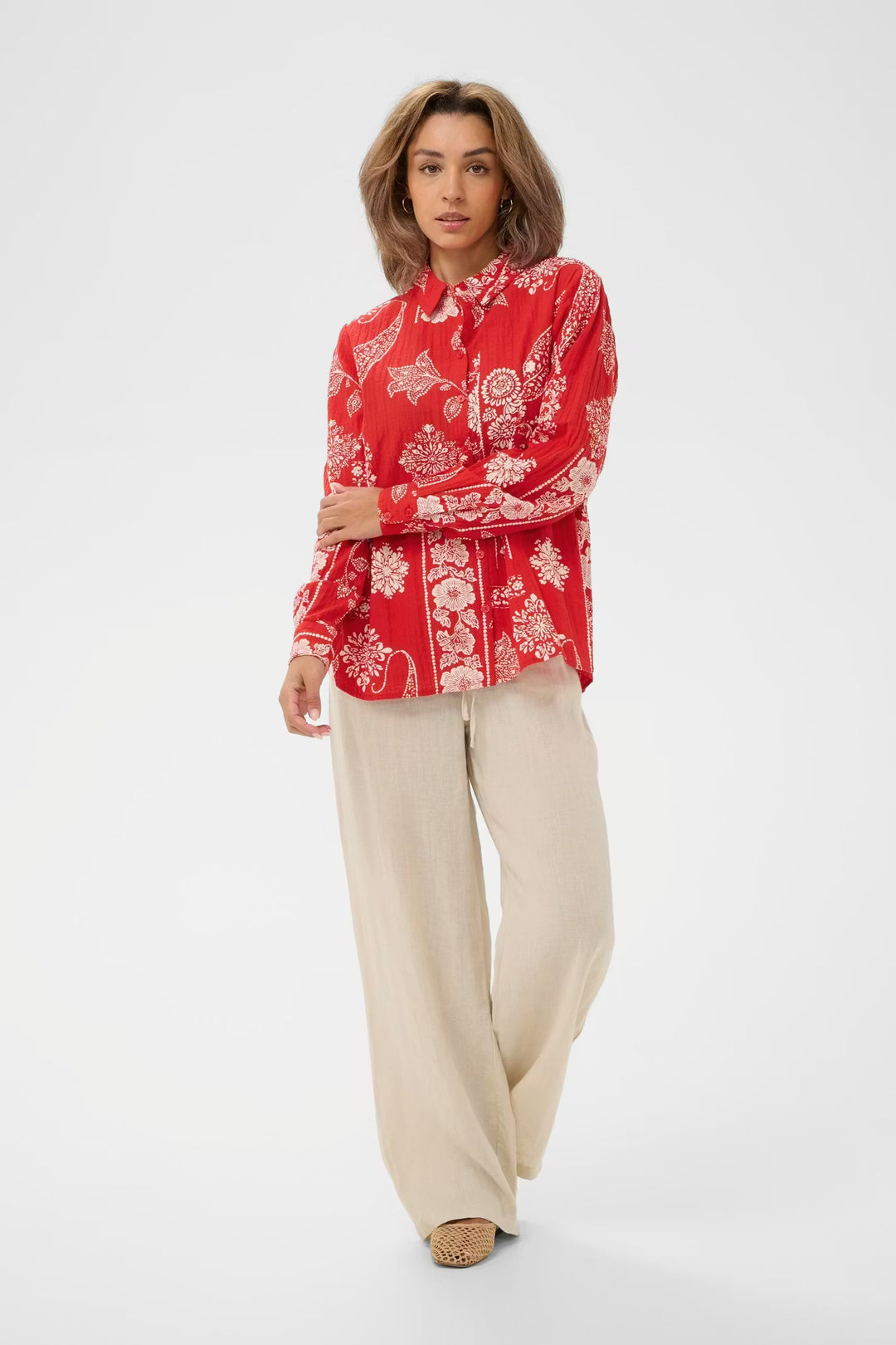 CRGIANNA BLOUSE "RED ETHNIC PRINT"