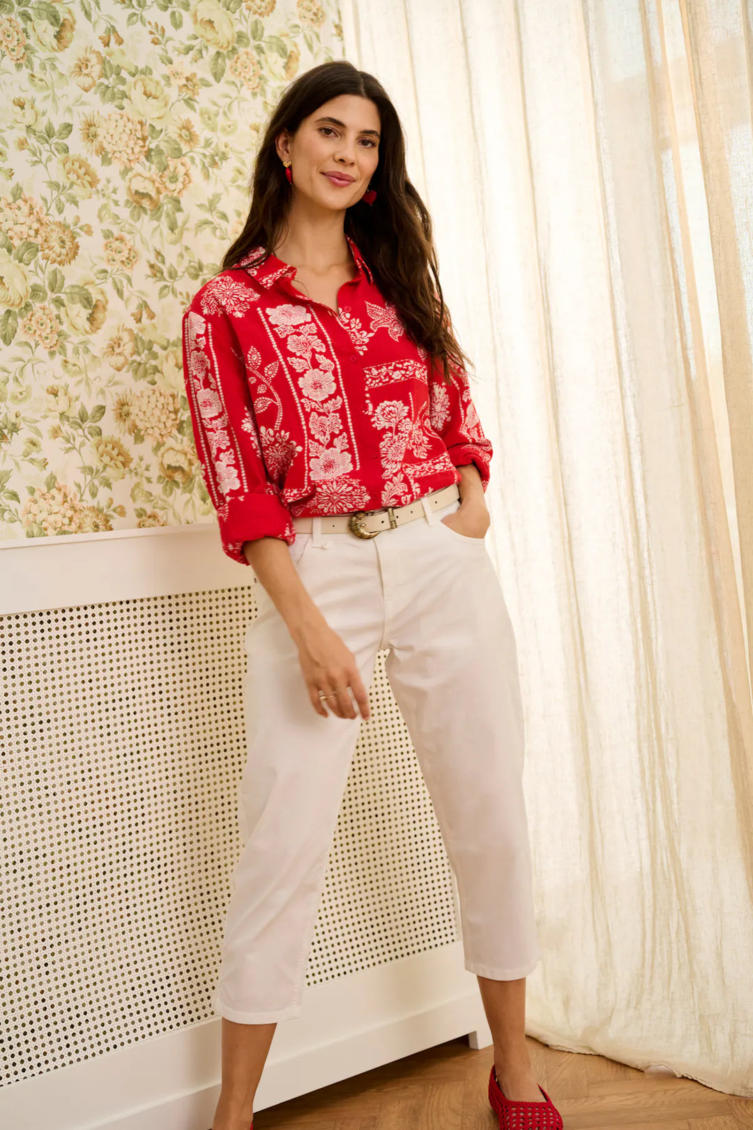 CRGIANNA BLOUSE "RED ETHNIC PRINT"