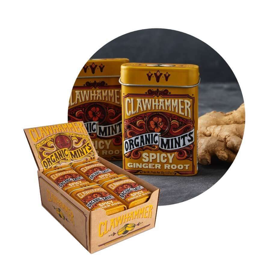 CLAWHAMMER ORGANIC MINTS - SPICY GINGER ROOT