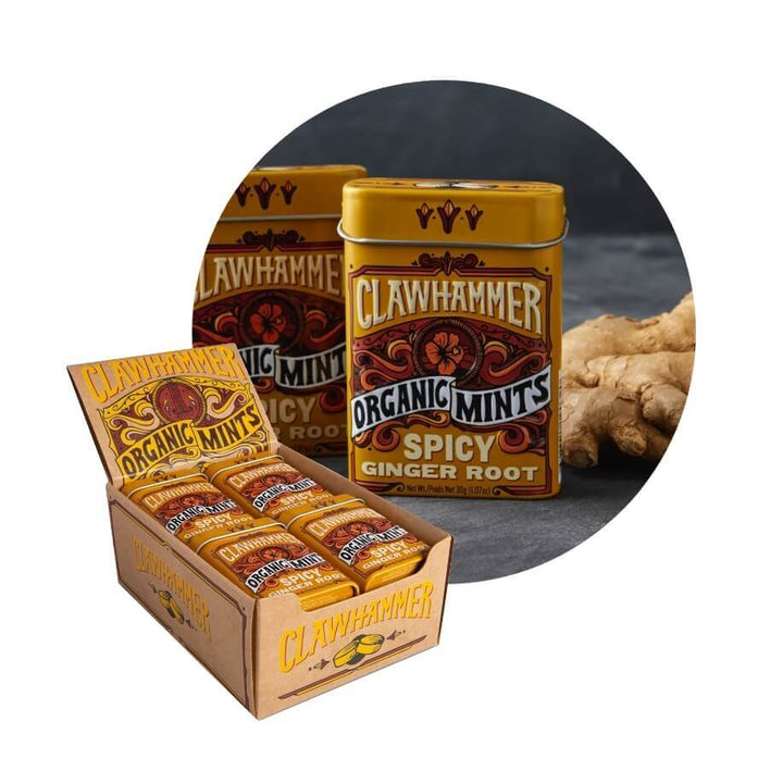 CLAWHAMMER ORGANIC MINTS - SPICY GINGER ROOT