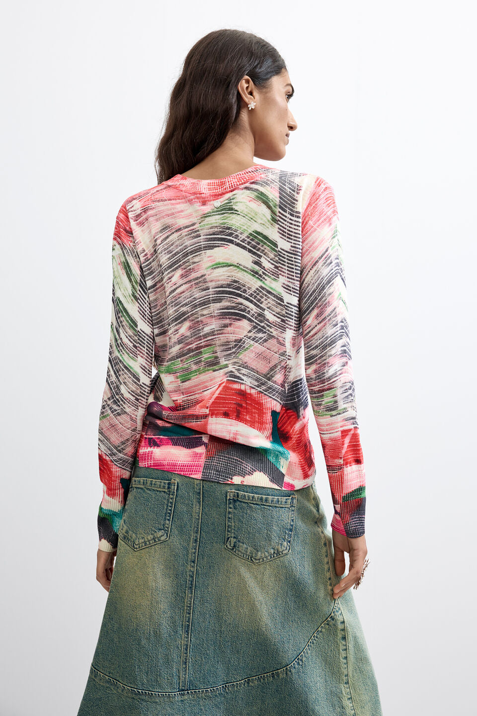 THIN PRINTED SWEATER "GLITCH PINK"
