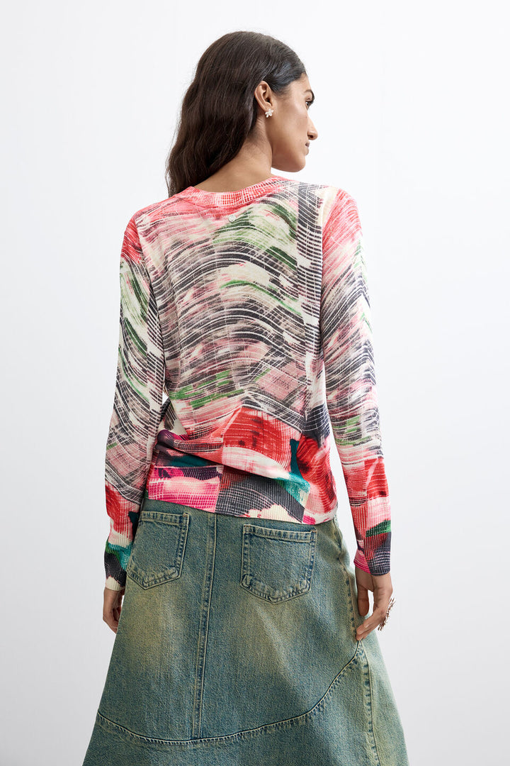 THIN PRINTED SWEATER "GLITCH PINK"