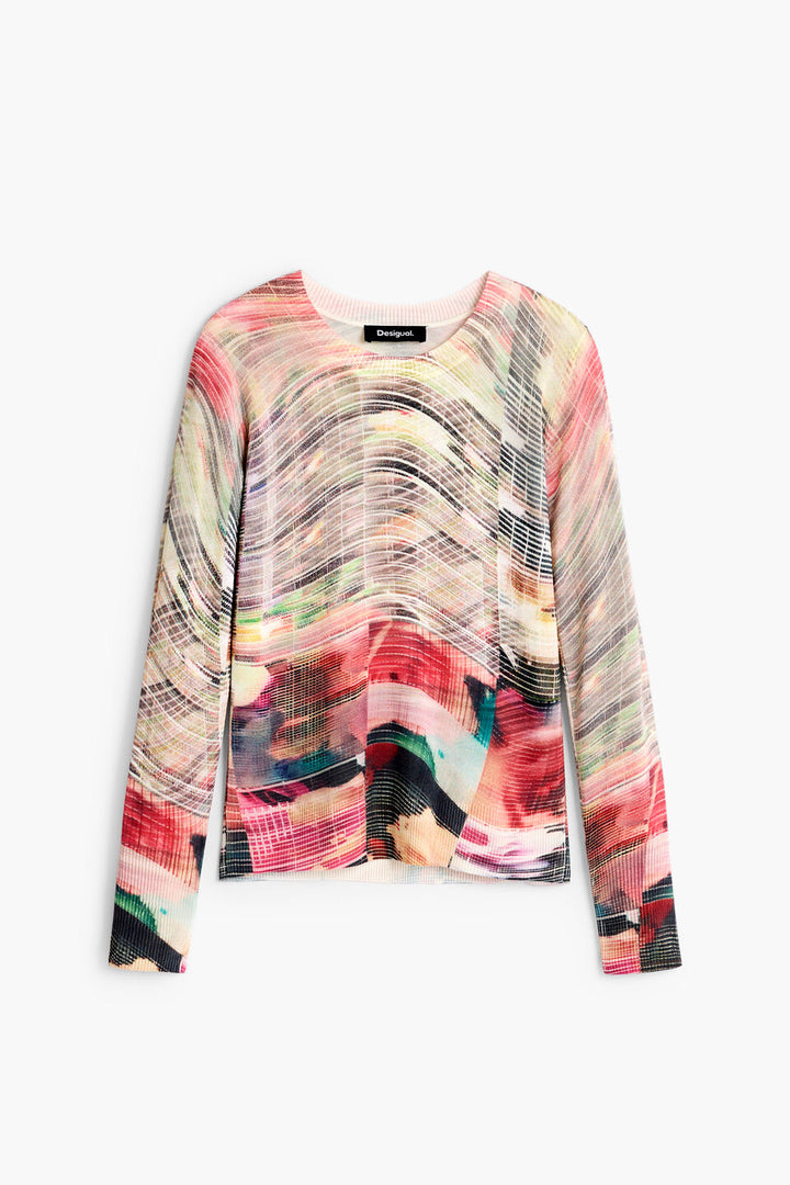 THIN PRINTED SWEATER "GLITCH PINK"