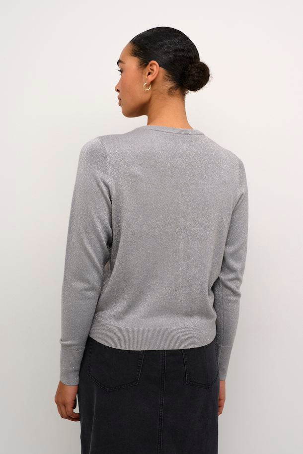 KAREGINA GLITTER CARDIGAN "GREY SILVER METALLIC"