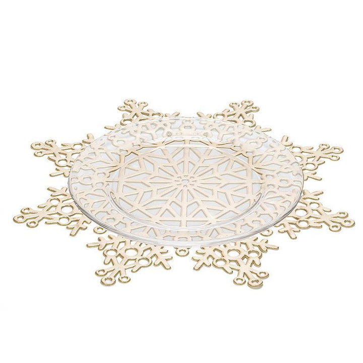 CUTOUT SNOWFLAKE PLACEMAT - GOLD 15''D