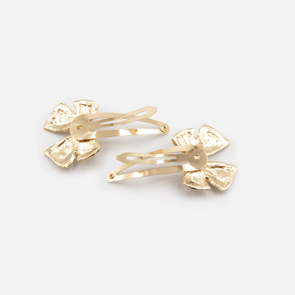 GOLDEN METAL CLIPS WITH BOW DUO