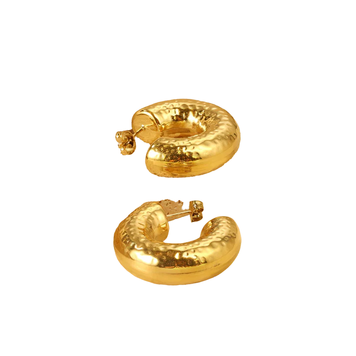 TEXTURED C-HOOPS "GOLDEN"