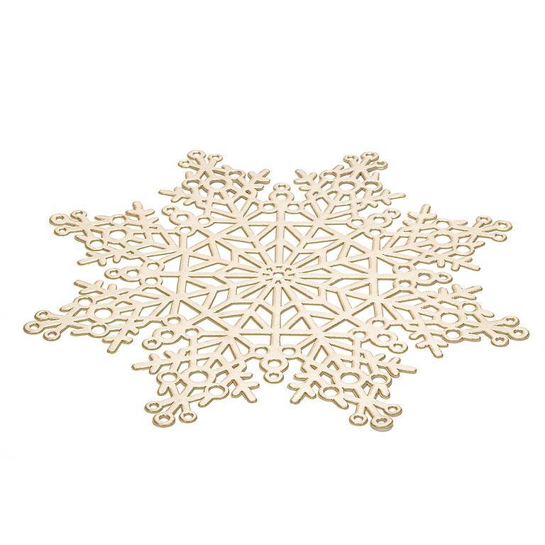 CUTOUT SNOWFLAKE PLACEMAT - GOLD 15''D