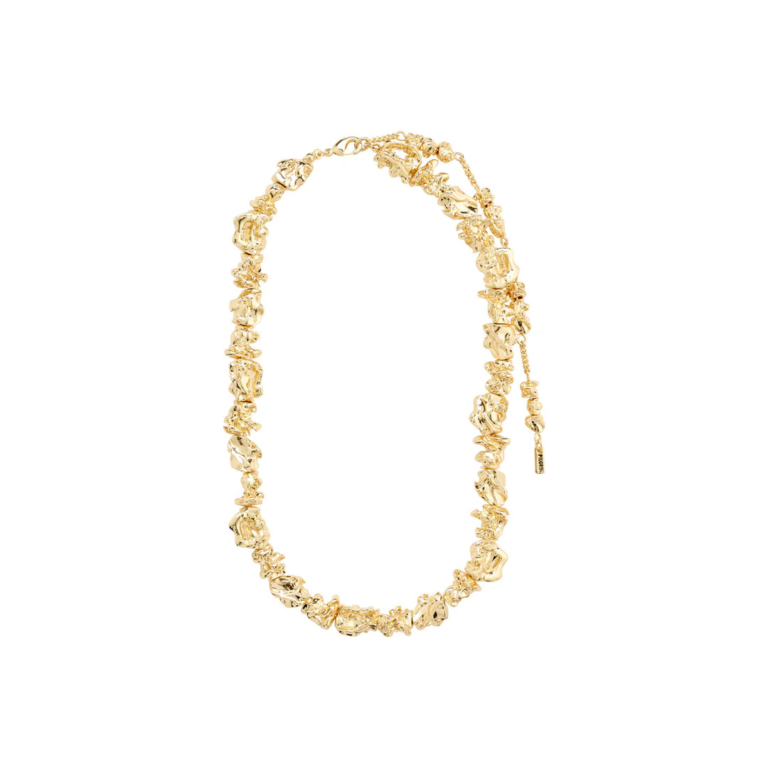 ACT RECYCLED TEXTURED NECKLACE (GOLD-PLATED)