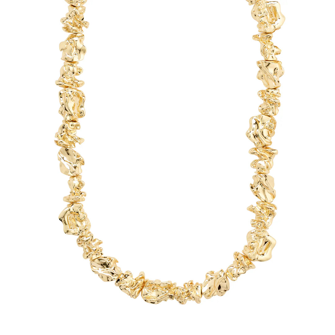 ACT RECYCLED TEXTURED NECKLACE (GOLD-PLATED)