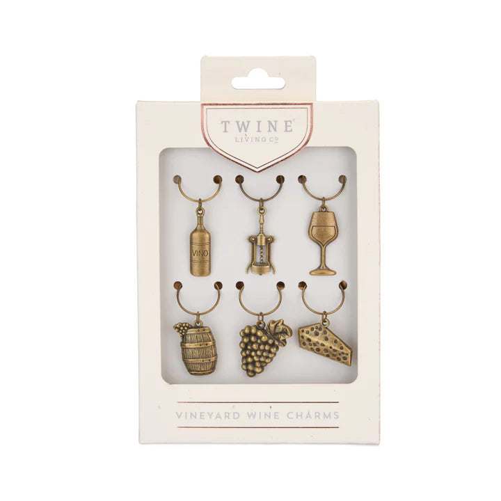 GOLD VINEYARD WINE CHARMS