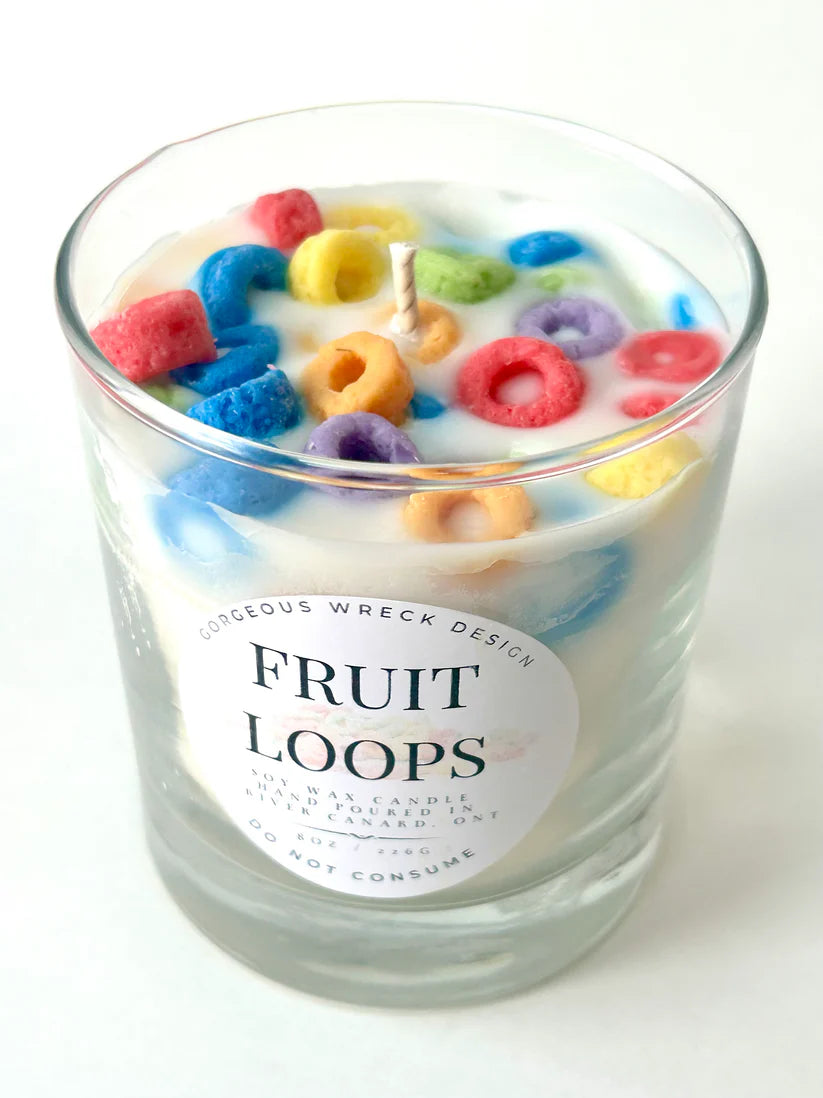 GORGEOUS WRECK DESIGN FRUIT LOOPS DESSERT CANDLE
