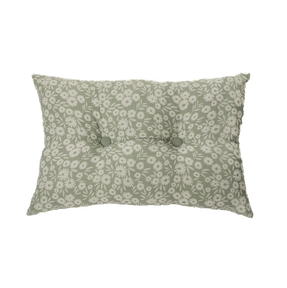 MAGGIE GREEN FLOWERED DECORATIVE PILLOW 16X24
