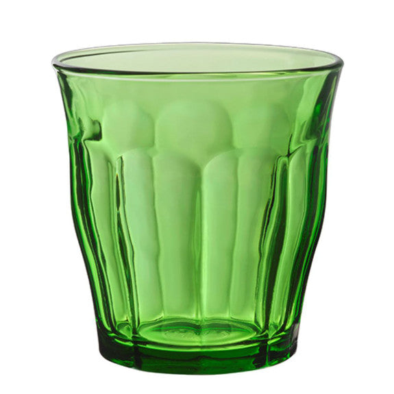 DURALEX PICARDIE GREEN GLASS TUMBLER, 250ML SET OF 6