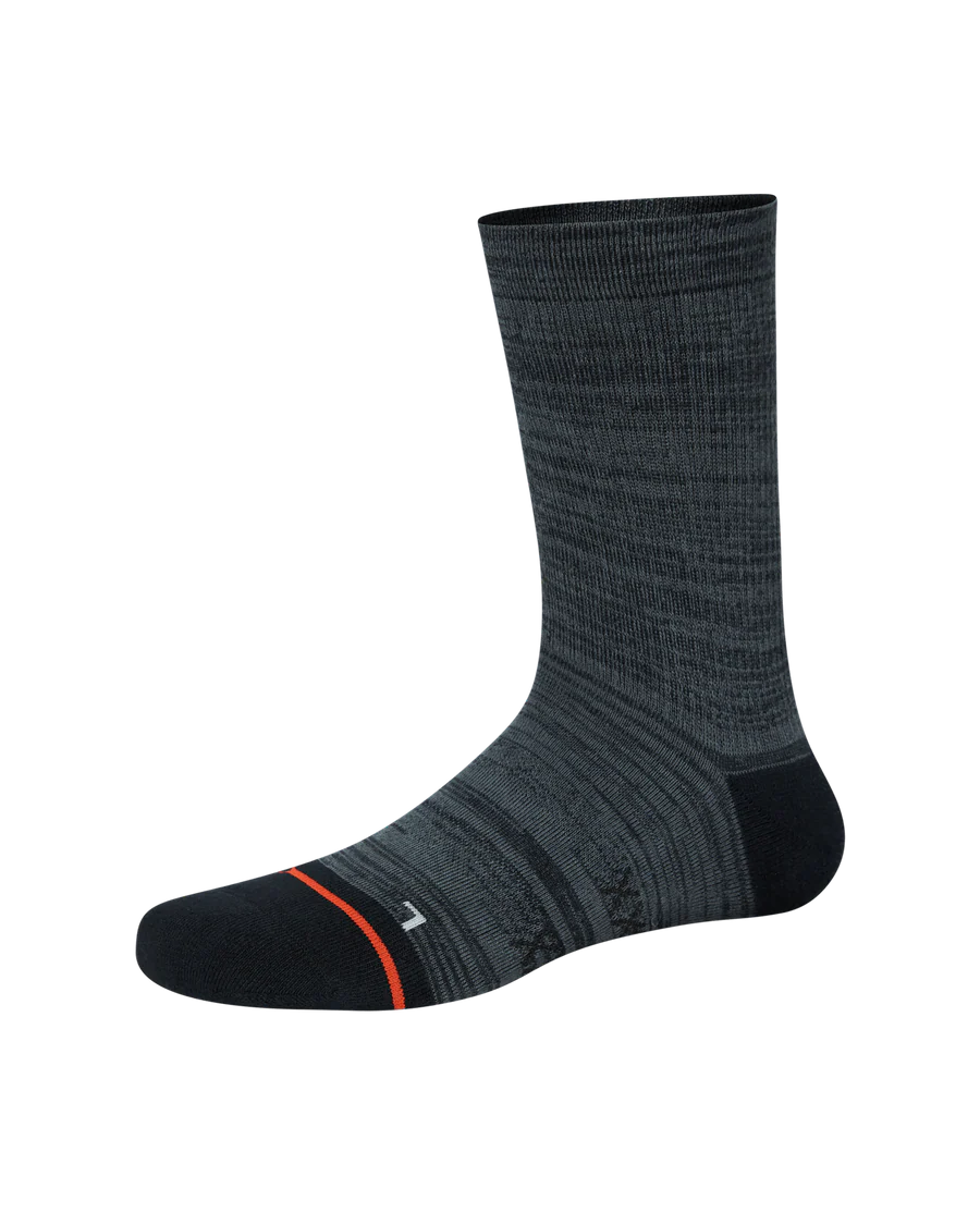 GOOD FORM CREW SOCK "BLACK/GREY STRIPE"