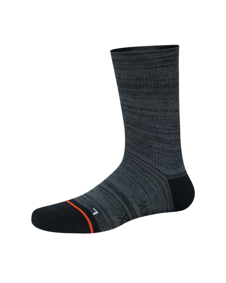 GOOD FORM CREW SOCK "BLACK/GREY STRIPE"