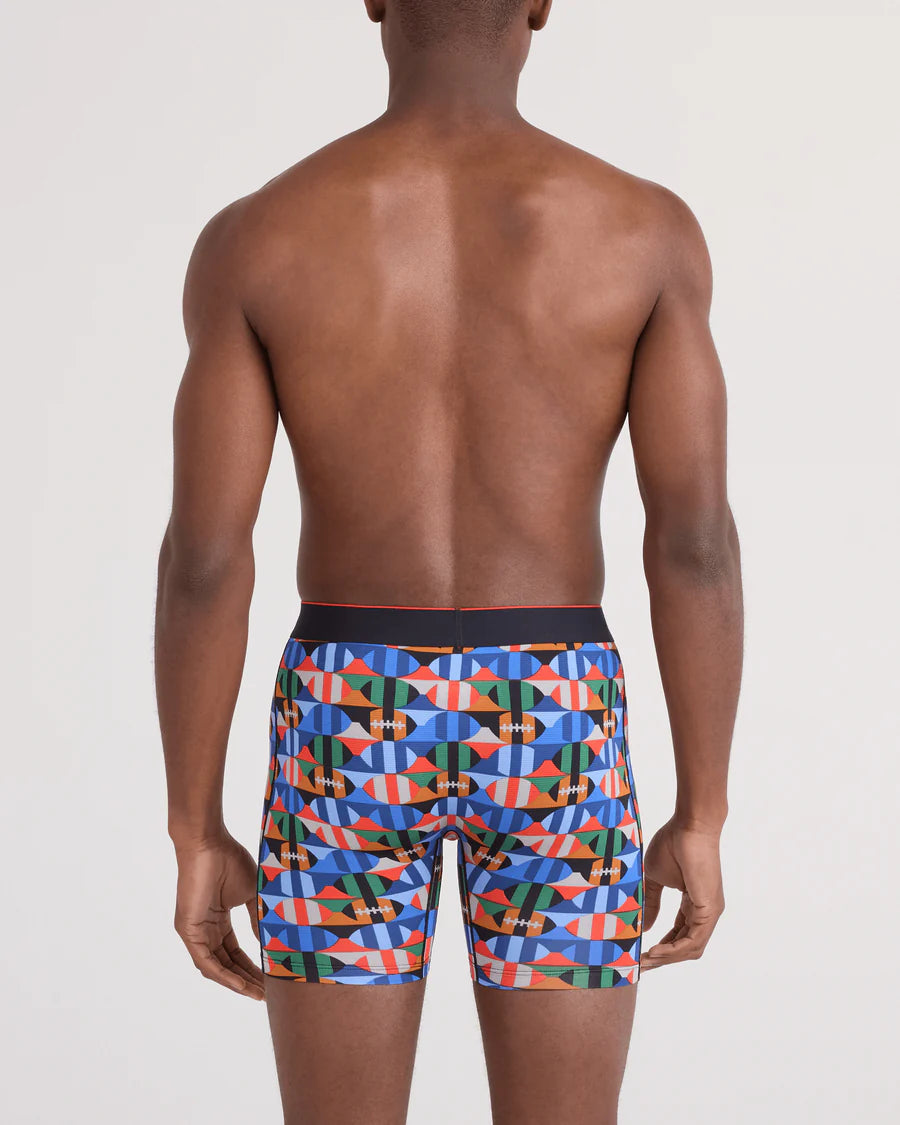 MULTI-SPORT MESH BOXER BRIEF 6" "GRIDIRON CHECK-MULTI"