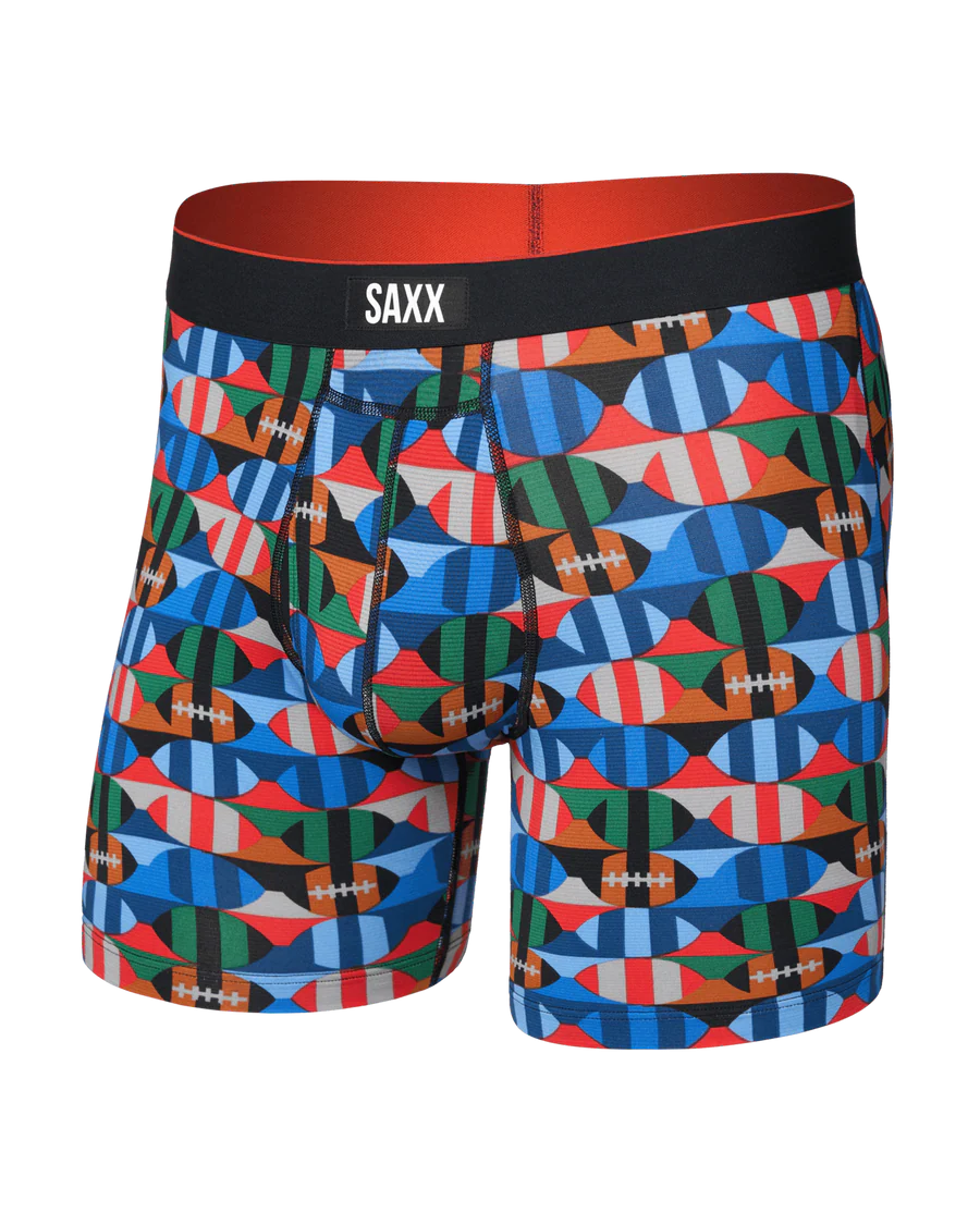 MULTI-SPORT MESH BOXER BRIEF 6" "GRIDIRON CHECK-MULTI"