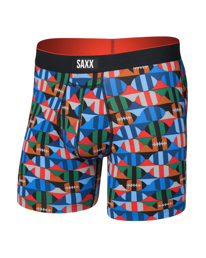 MULTI-SPORT MESH BOXER BRIEF 6" "GRIDIRON CHECK-MULTI"