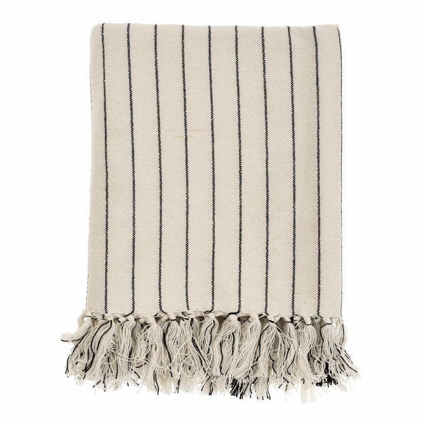 PINSTRIPE HAMMAM BATH TOWEL - BLACK