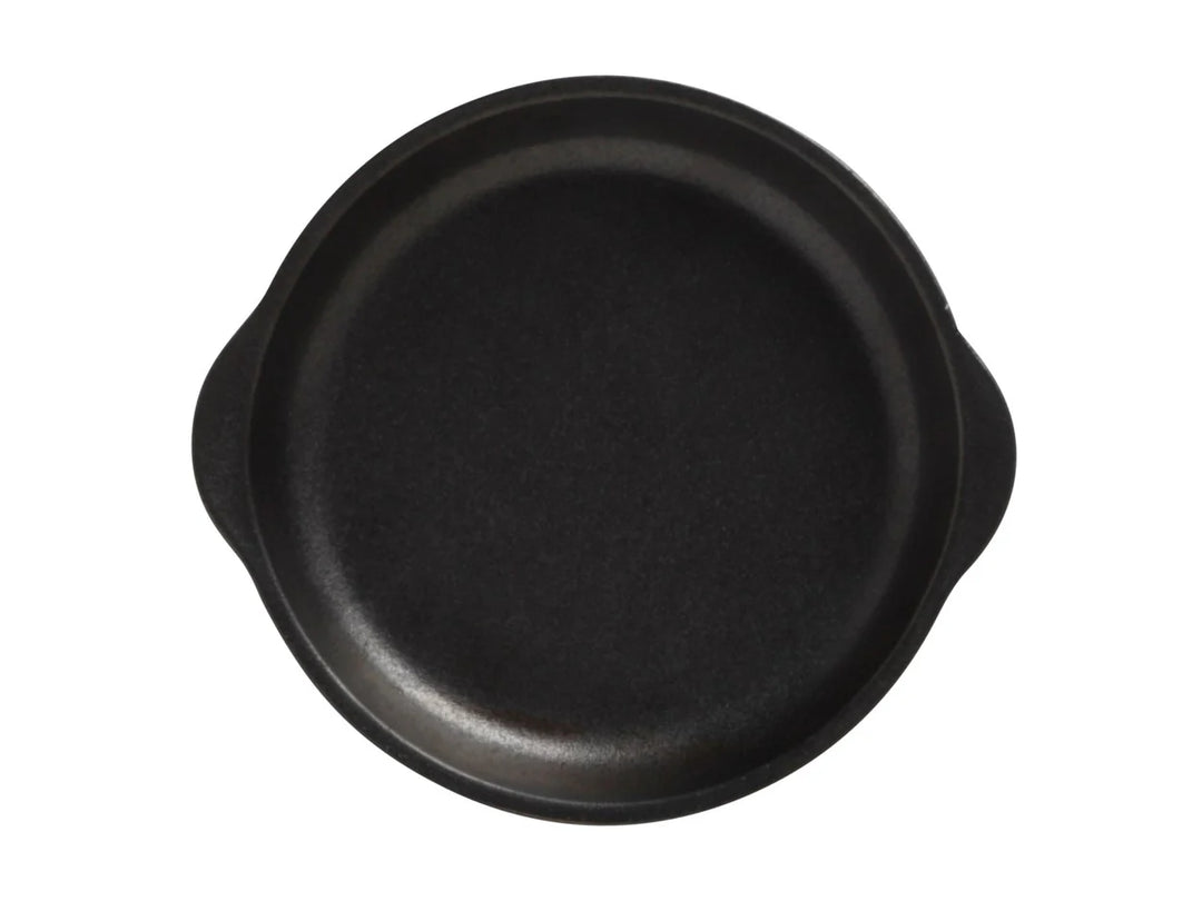 CAVIAR BLACK PLATE WITH HANDLE 15CM