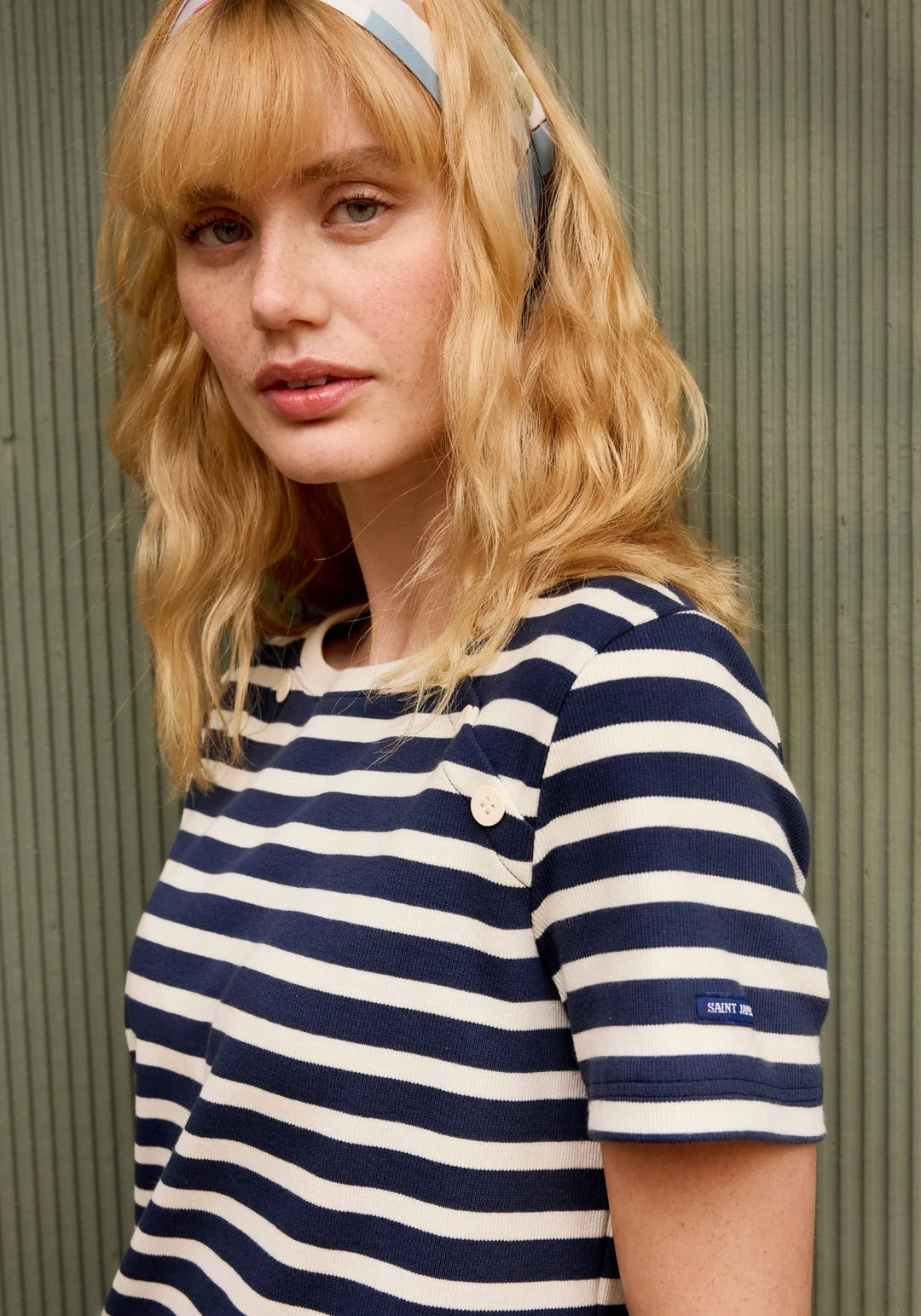 HAUTEVILLE STRIPED DRESS "INDIGO/ECUME"