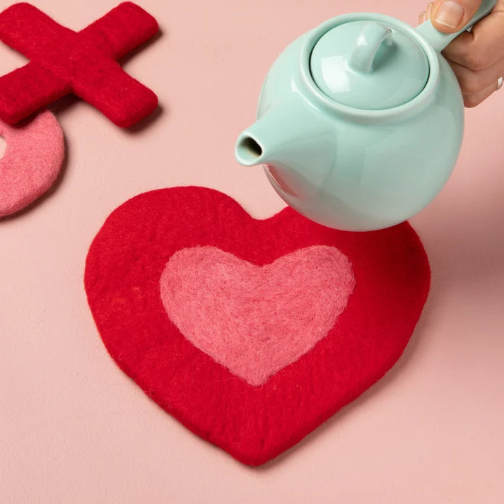HEART FELT WOOL TRIVET