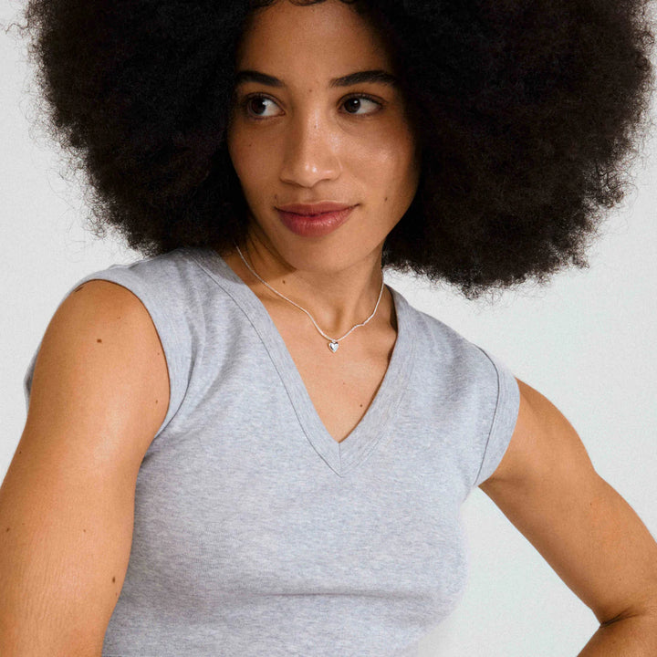 ALAIA RECYCLED TINY HEART PENDANT NECKLACE "SILVER-PLATED"