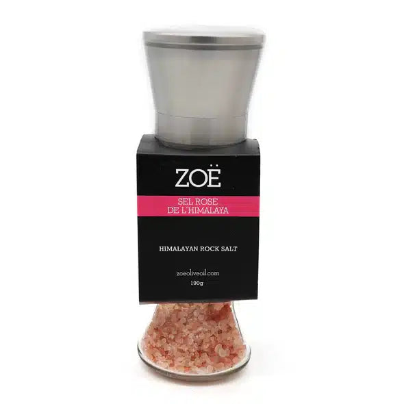HIMALAYAN ROCK SALT 190G IN REUSABLE GLASS MILL