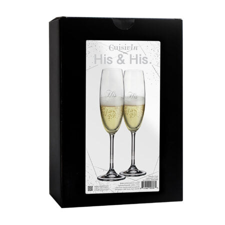 HIS &amp; HIS CHAMPAGNE FLUTES 220ML -2 PACK