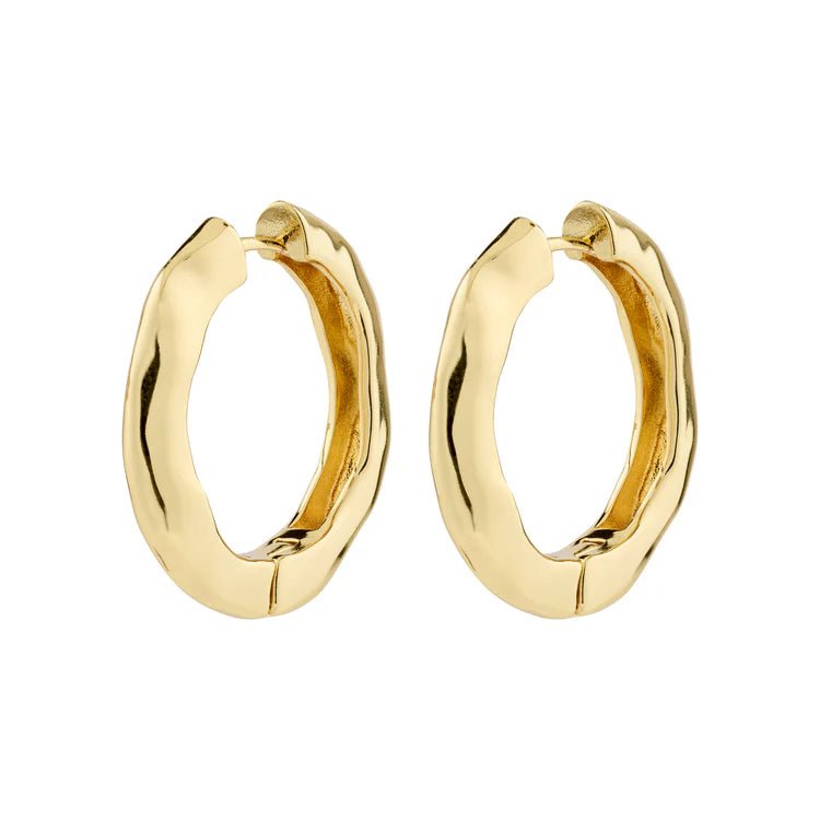 BELIEVE RECYCLED HOOP EARRINGS (GOLD-PLATED)