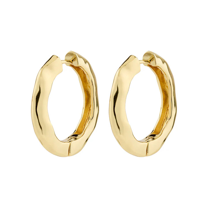 BELIEVE RECYCLED HOOP EARRINGS (GOLD-PLATED)