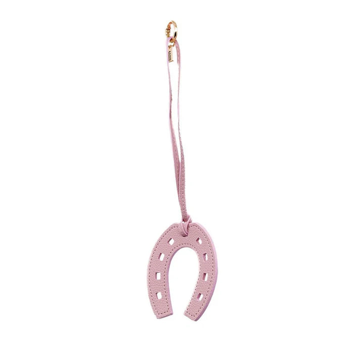 FAUX LEATHER HORSE SHOE CHARM IN LIGHT PINK