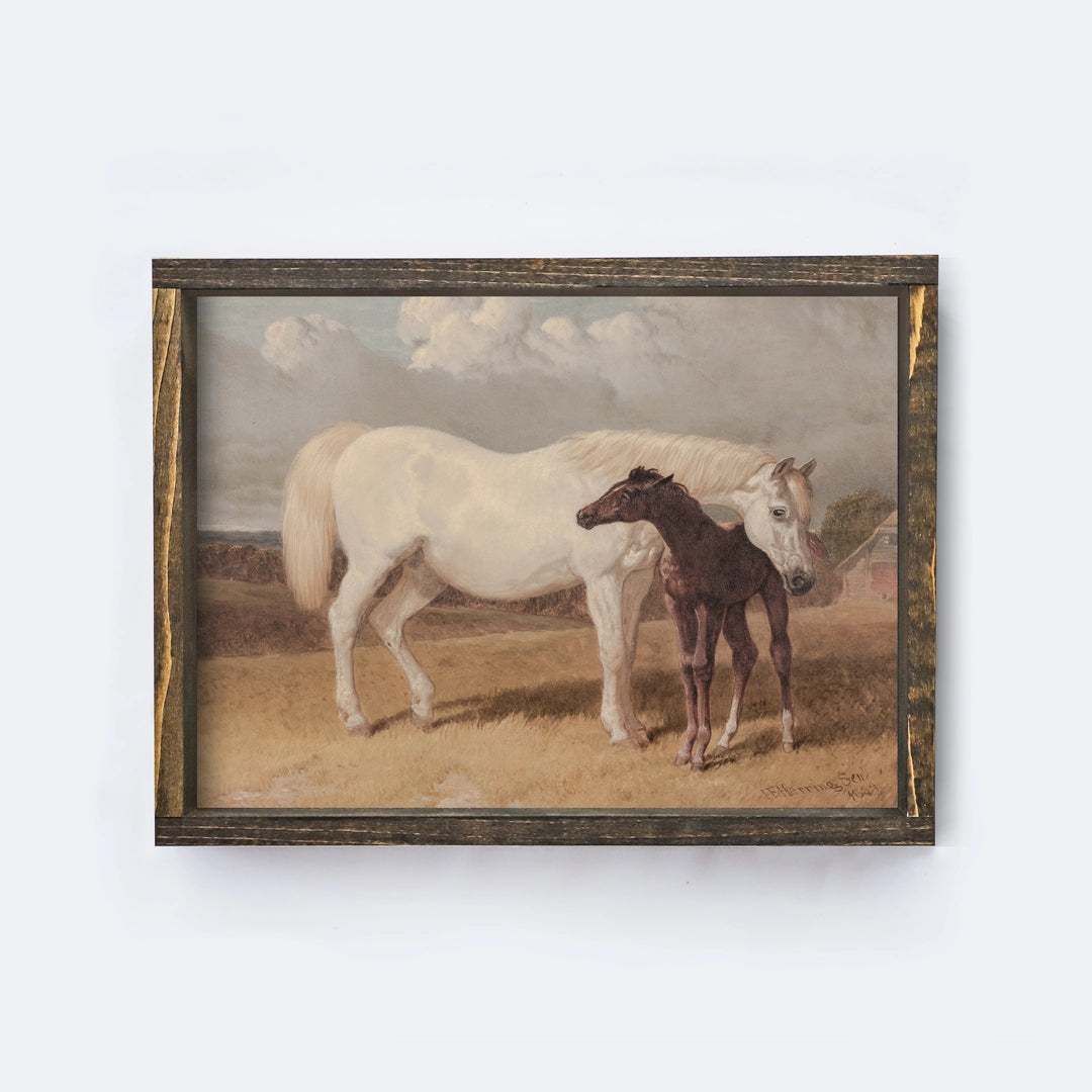 VINTAGE HORSE PAINTING A274 ESPRESSO 12X9&