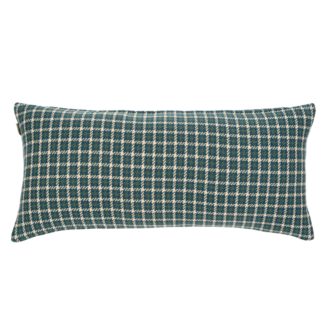 HOUNDSTOOTH PILLOW - TEAL 14x31