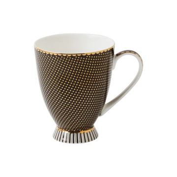 REGENCY BLACK FOOTED MUG 300ML