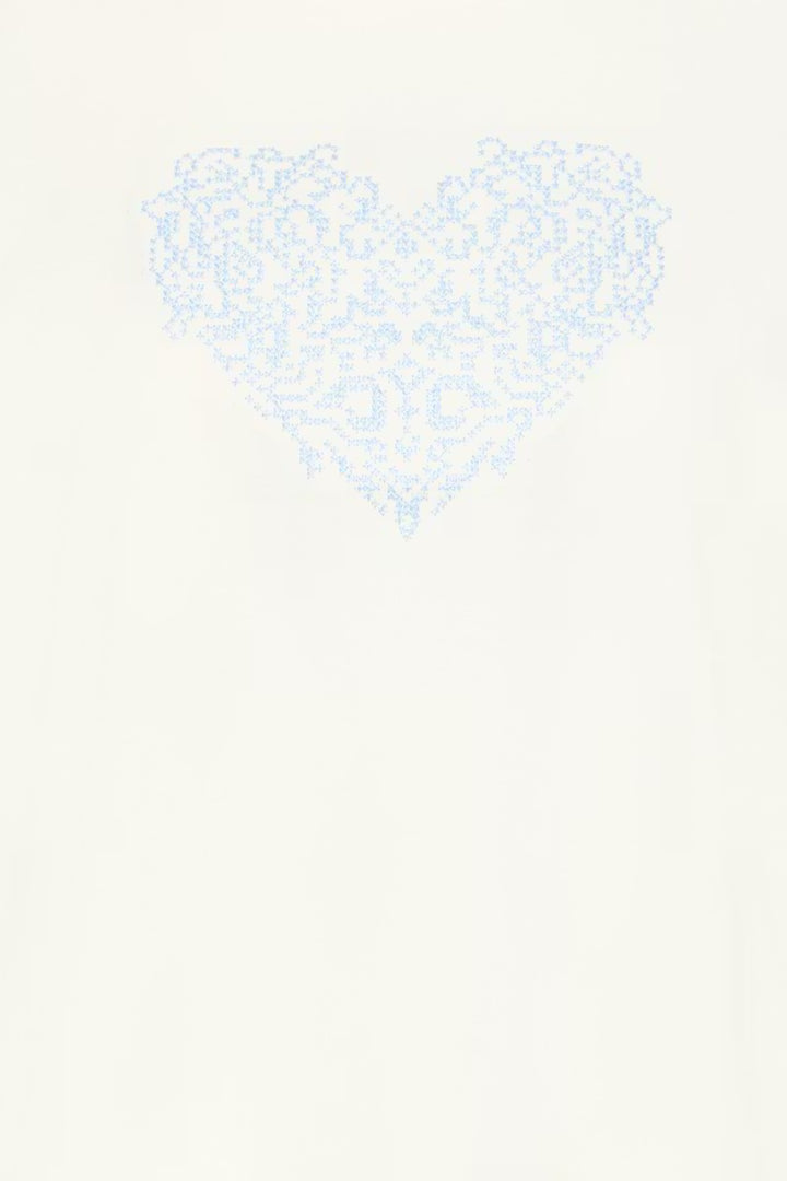 FRRIASA TEE "HYDRANGEA EMB/WHITE"