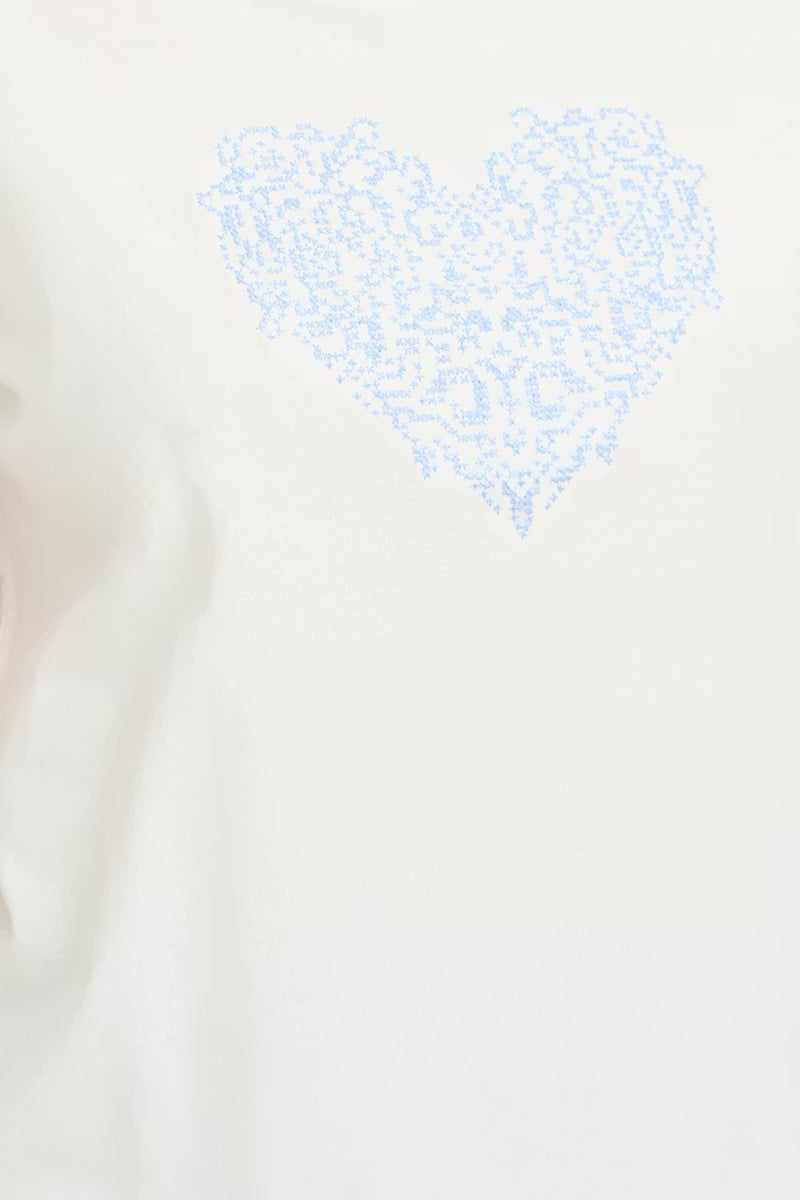 FRRIASA TEE "HYDRANGEA EMB/WHITE"