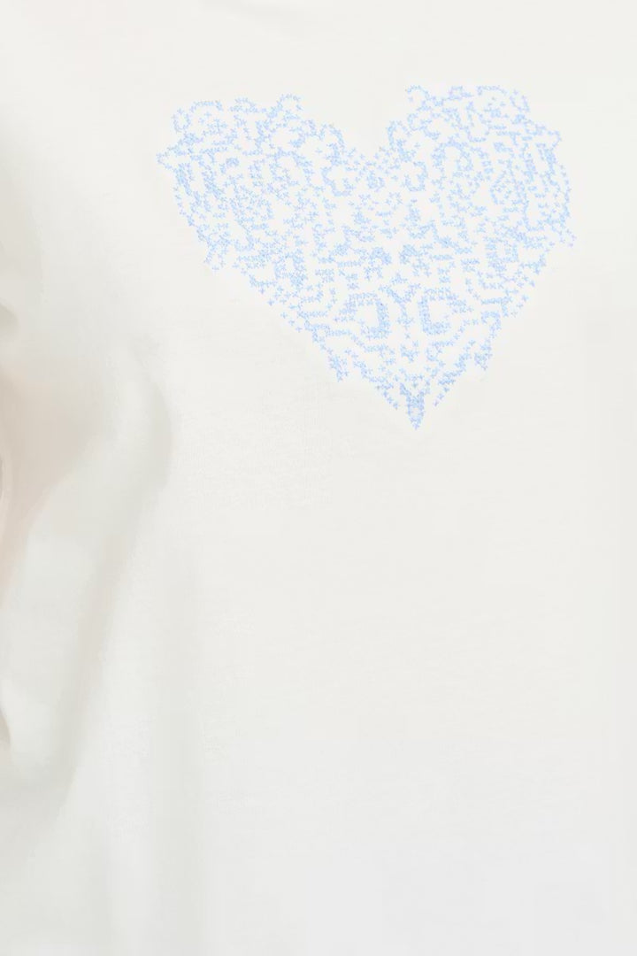 FRRIASA TEE "HYDRANGEA EMB/WHITE"