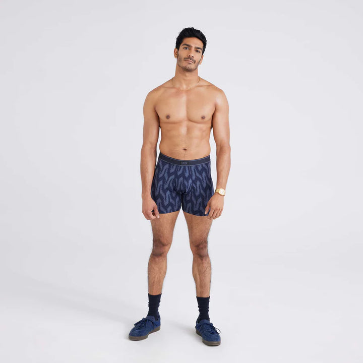 DAYTRIPPER BOXER BRIEF 5" "IKAT CHEVRON - DEEP NAVY"