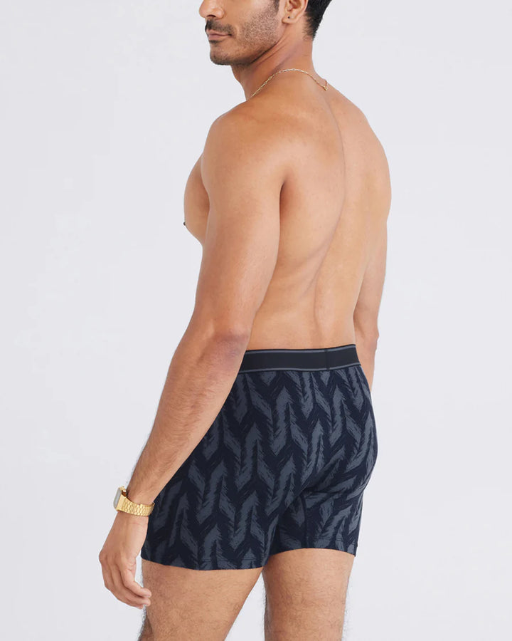 DAYTRIPPER COMFORT STRETCH BOXER BRIEF 6" "IKAT CHEVRON-DEEP NAVY"